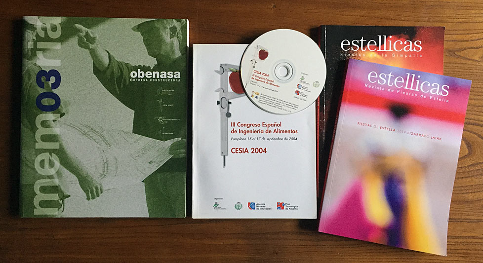 diseño gráfico de memorias de empresa y programas para eventos ferias y congresos, programas de fiestas de estella navarra