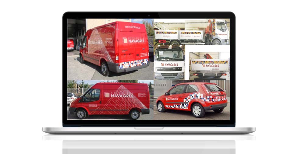 diseño rotulación de vehículos Cerámicas Navagrés